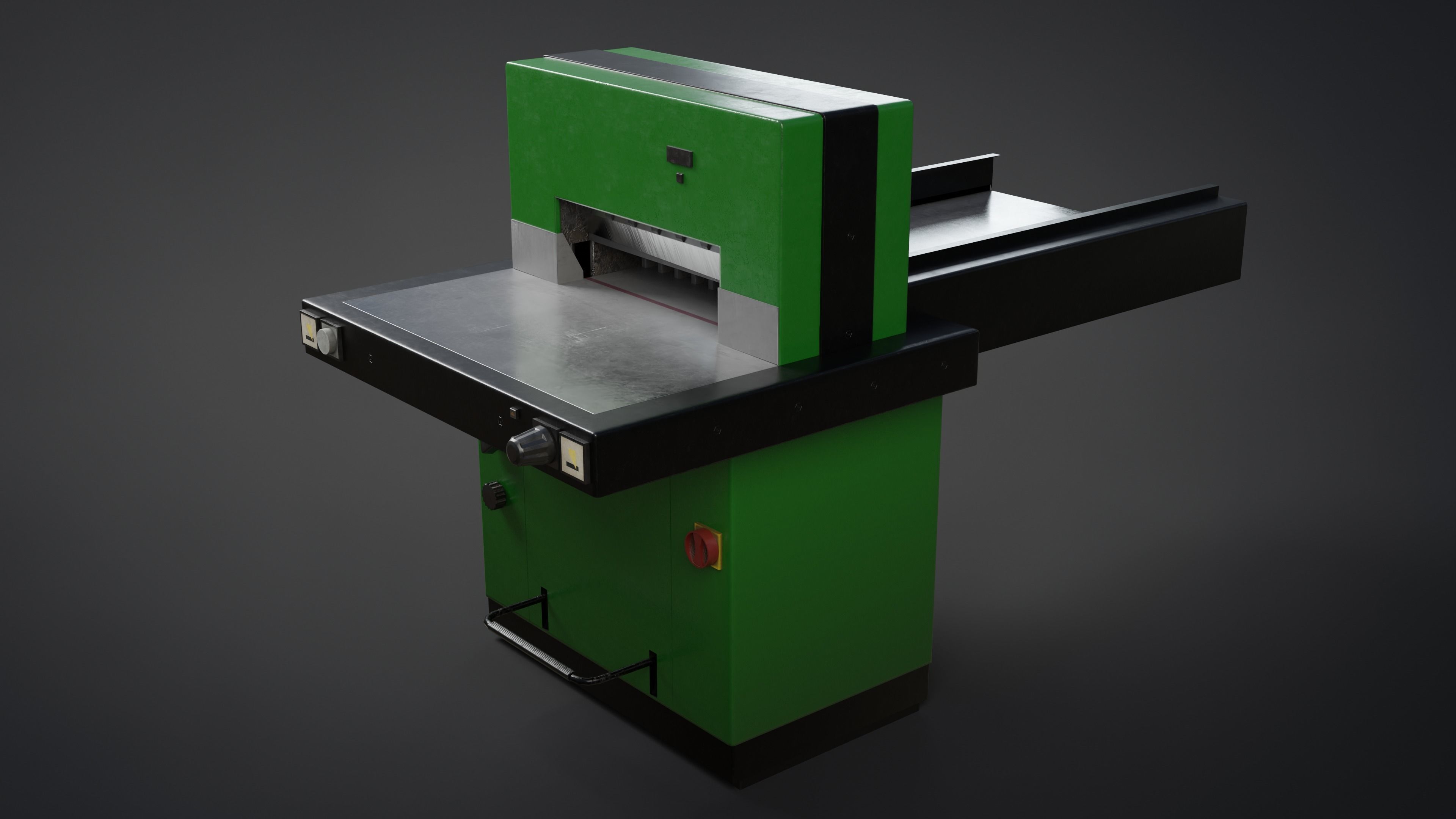 Multicut machine that cuts paper Low-poly 3D model_4