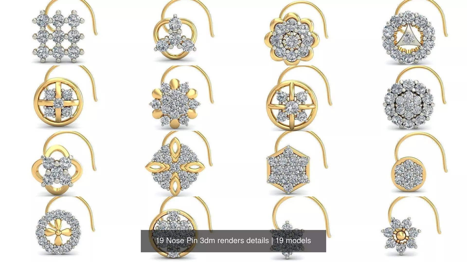 19 Nose Pin 3dm renders details 3D Model Collection_0