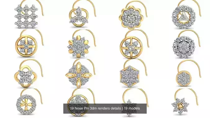 19 Nose Pin 3dm renders details