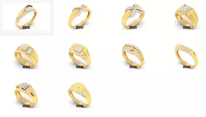 10 Gents ring 3dm renders details 