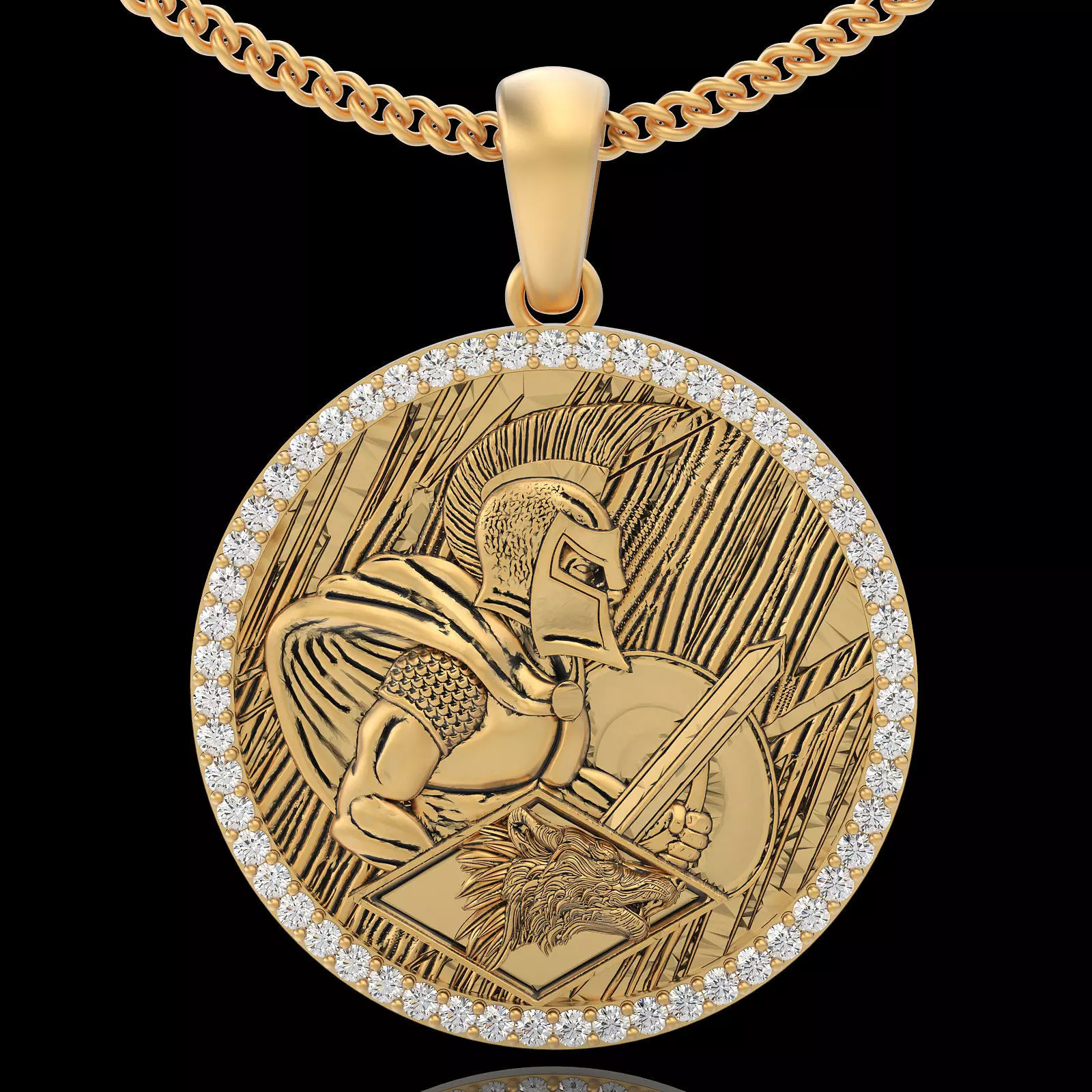 Gladiator Spartacus pendant gold printable jewelry 3D model 3D print model