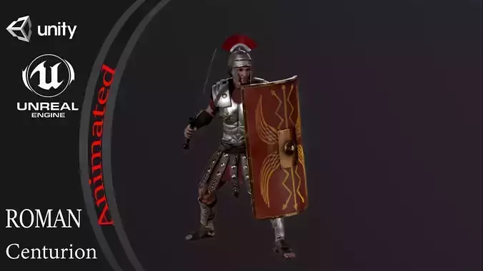 Roman Centurion Low-poly 3D model