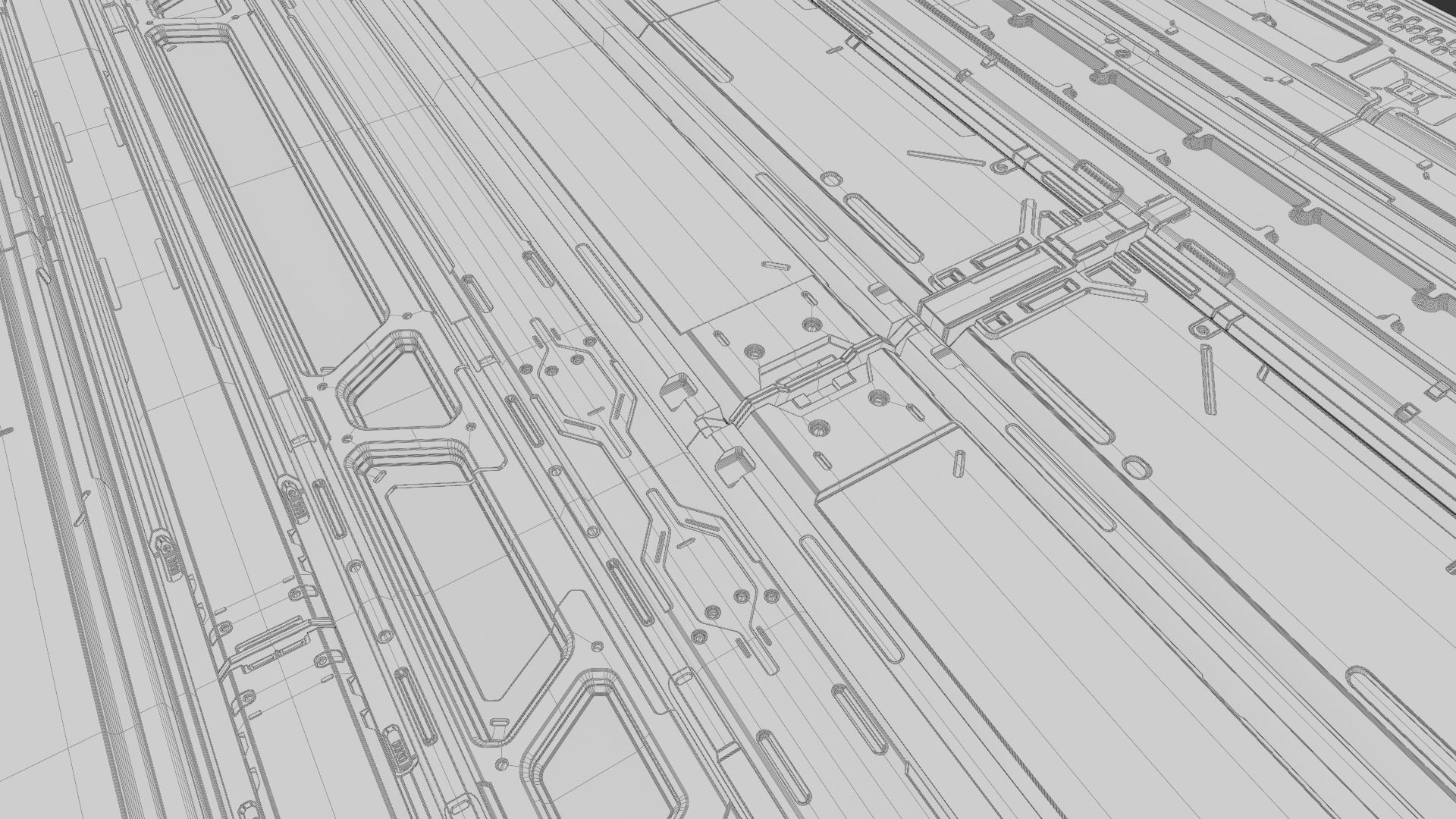 Scifi Trim Sheet High Poly 3D model_6