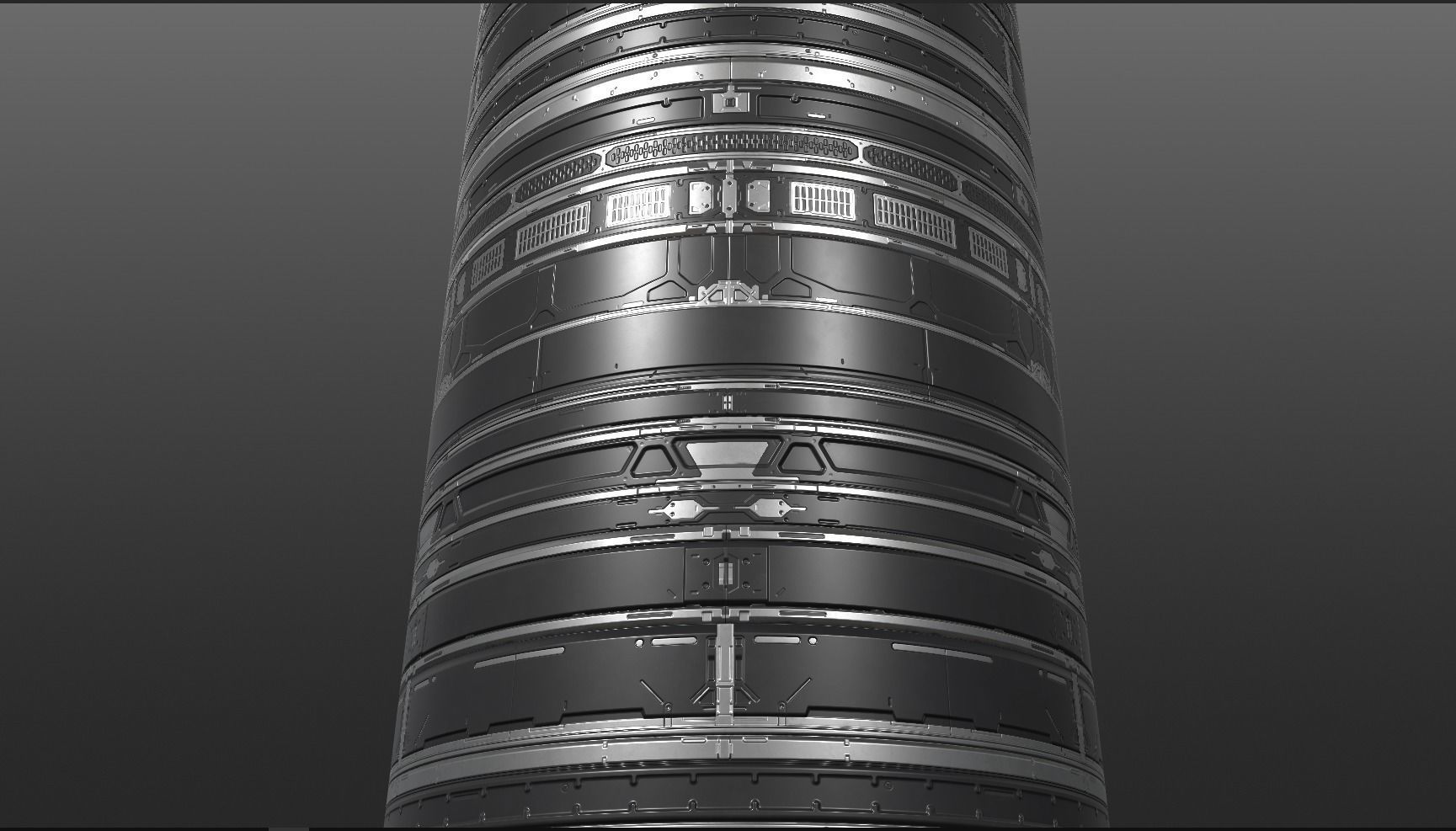 Scifi Trim Sheet High Poly 3D model_3