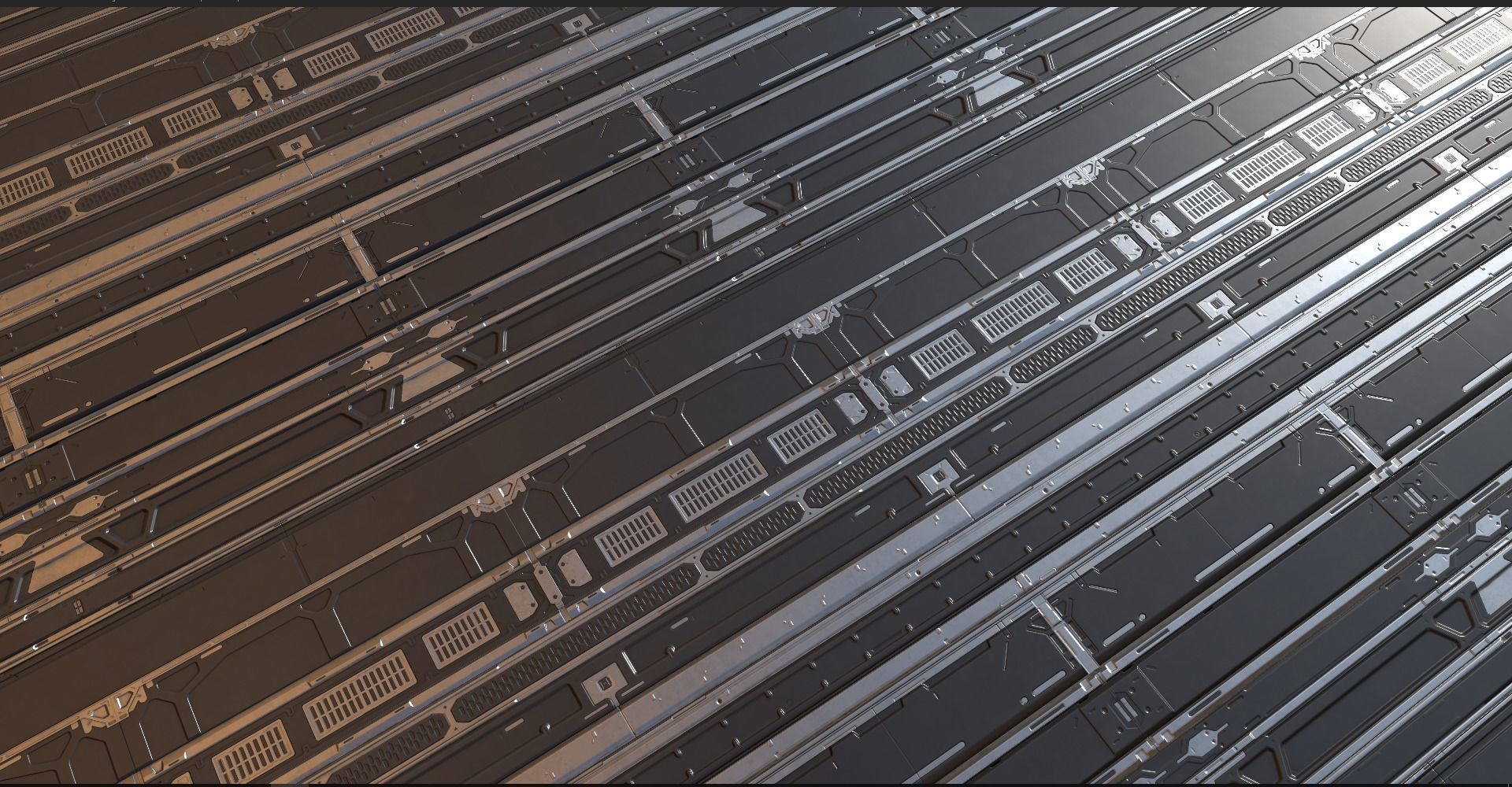 Scifi Trim Sheet High Poly 3D model_2