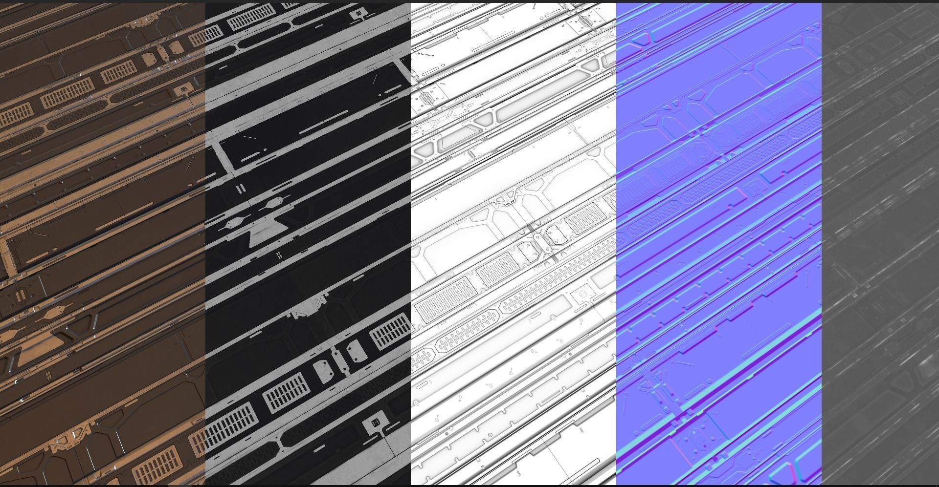 Scifi Trim Sheet High Poly 3D model_1