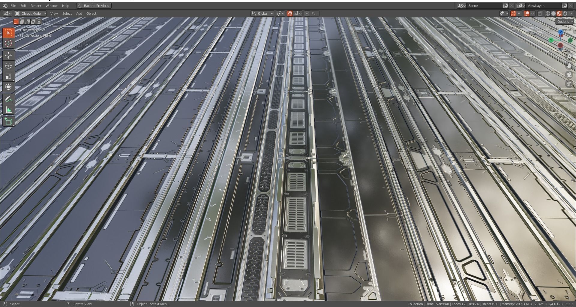 Scifi Trim Sheet High Poly 3D model_4