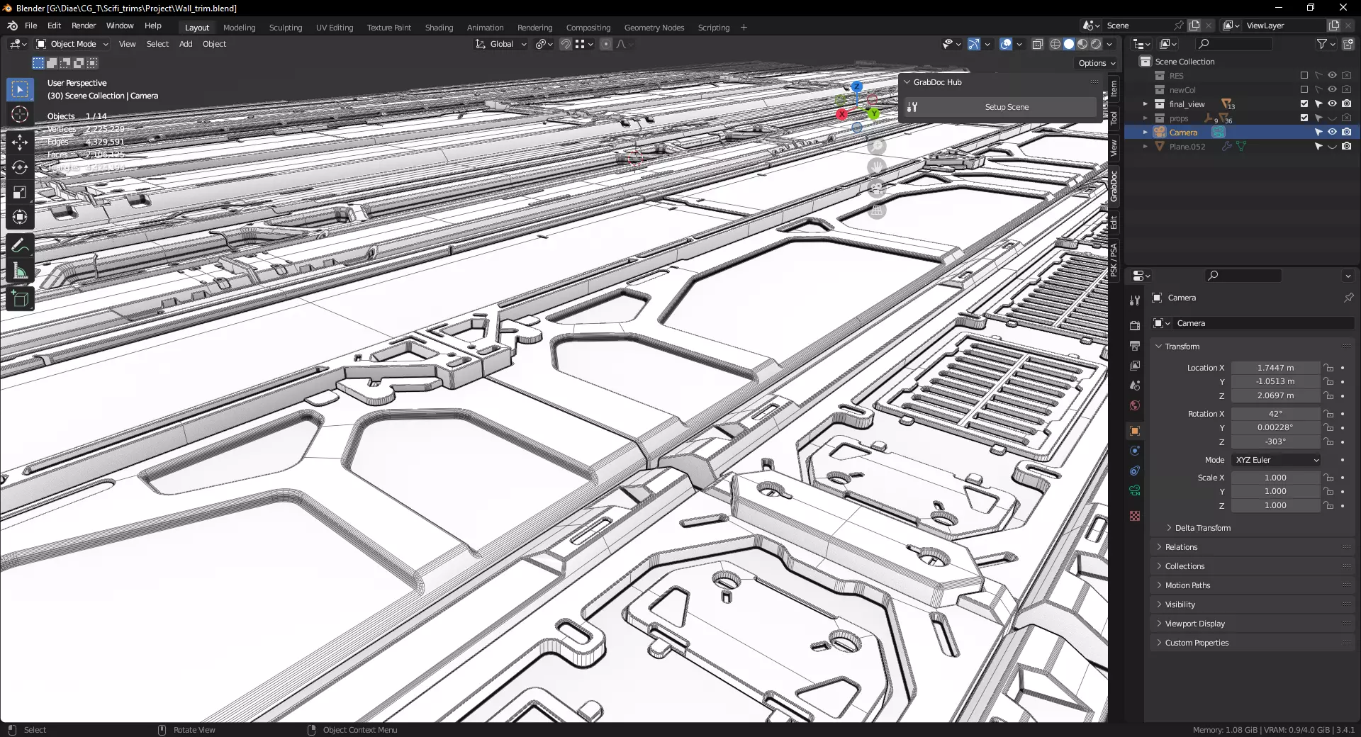 Scifi Trim Sheet High Poly 3D model_0