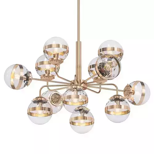 Greyson chandelier with clear glass balls and gold finish