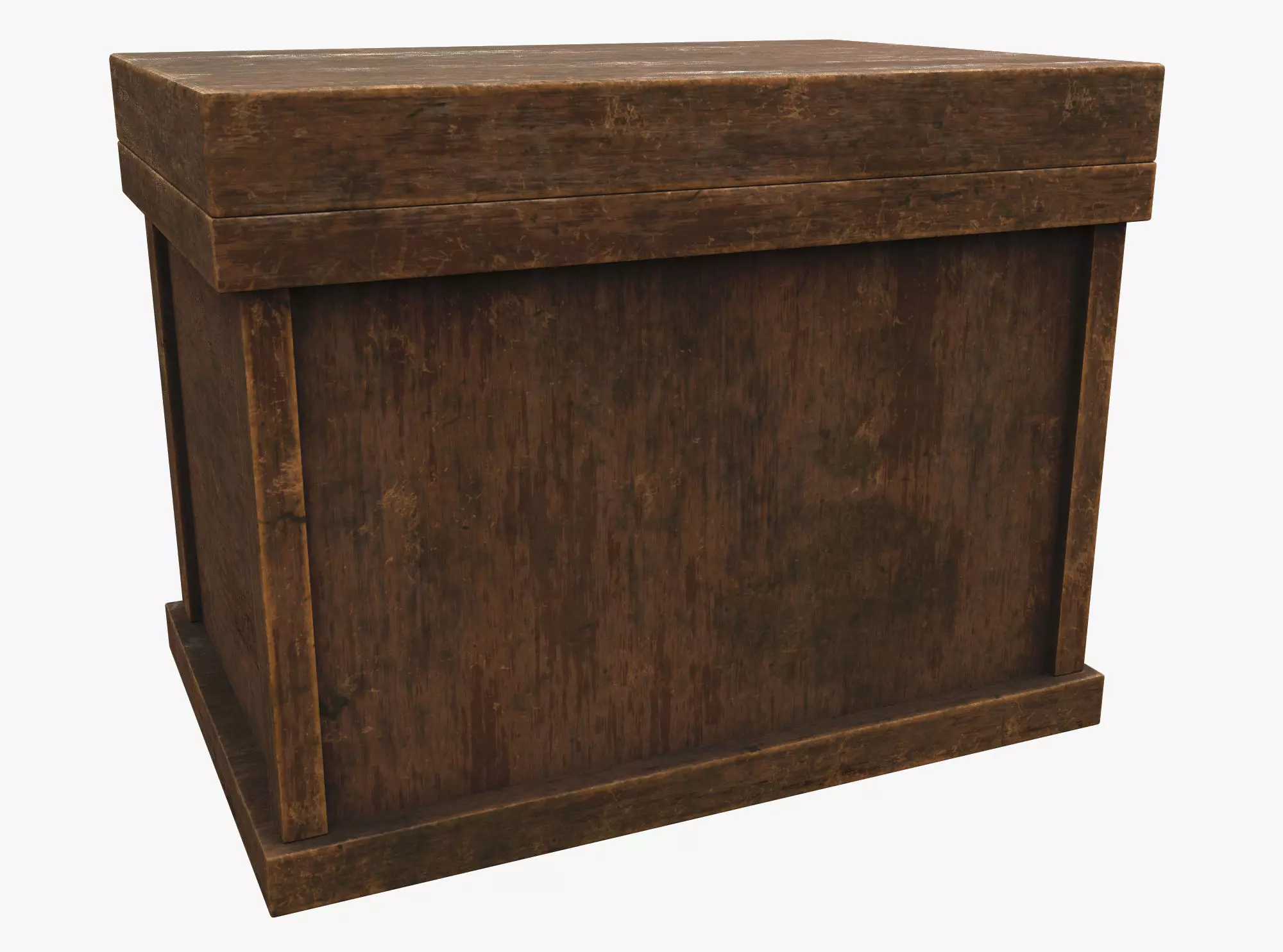 Medieval Treasure Chest Low-poly 3D model_0