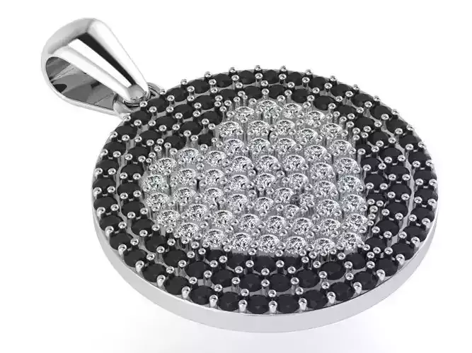Black and white Heart pendant 1947 3D print model 3D print model