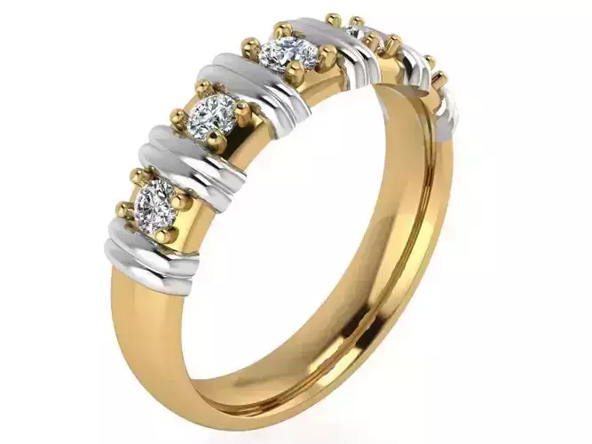 Round mixed Halo ring 1948 3D print model