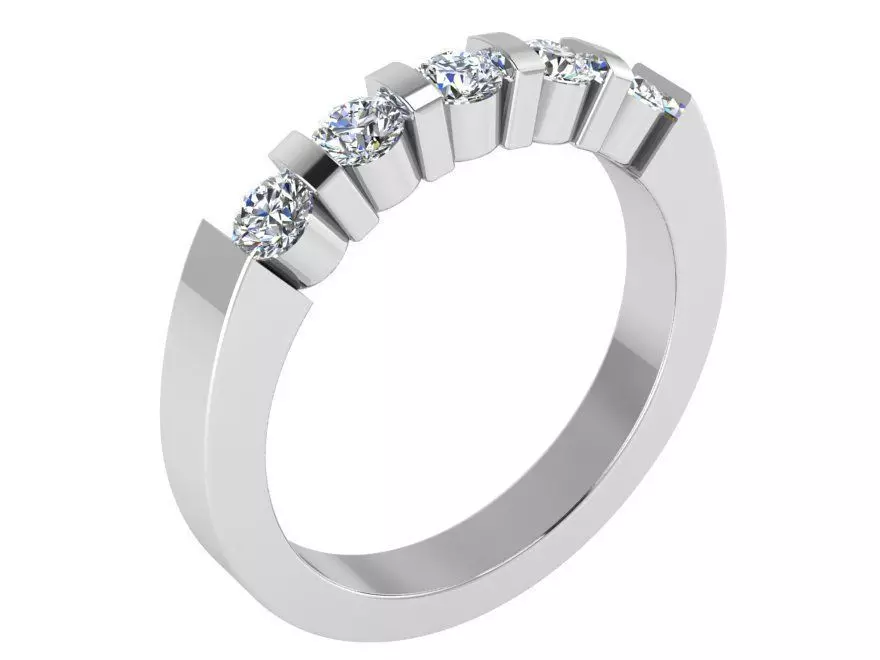 5-Stone Diamond ring 1950 3D print model 3D print model