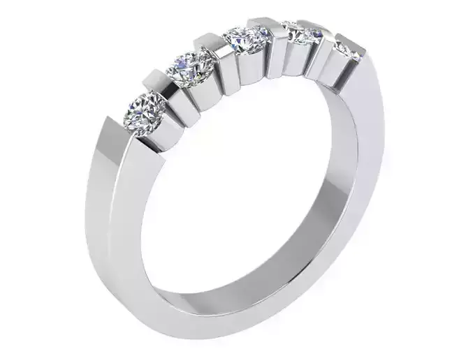 5-Stone Diamond ring 1950 3D print model