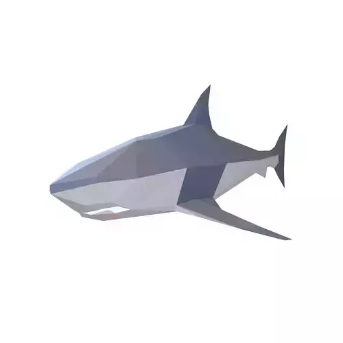 Low Poly Shark v1 002 Low-poly 3D model