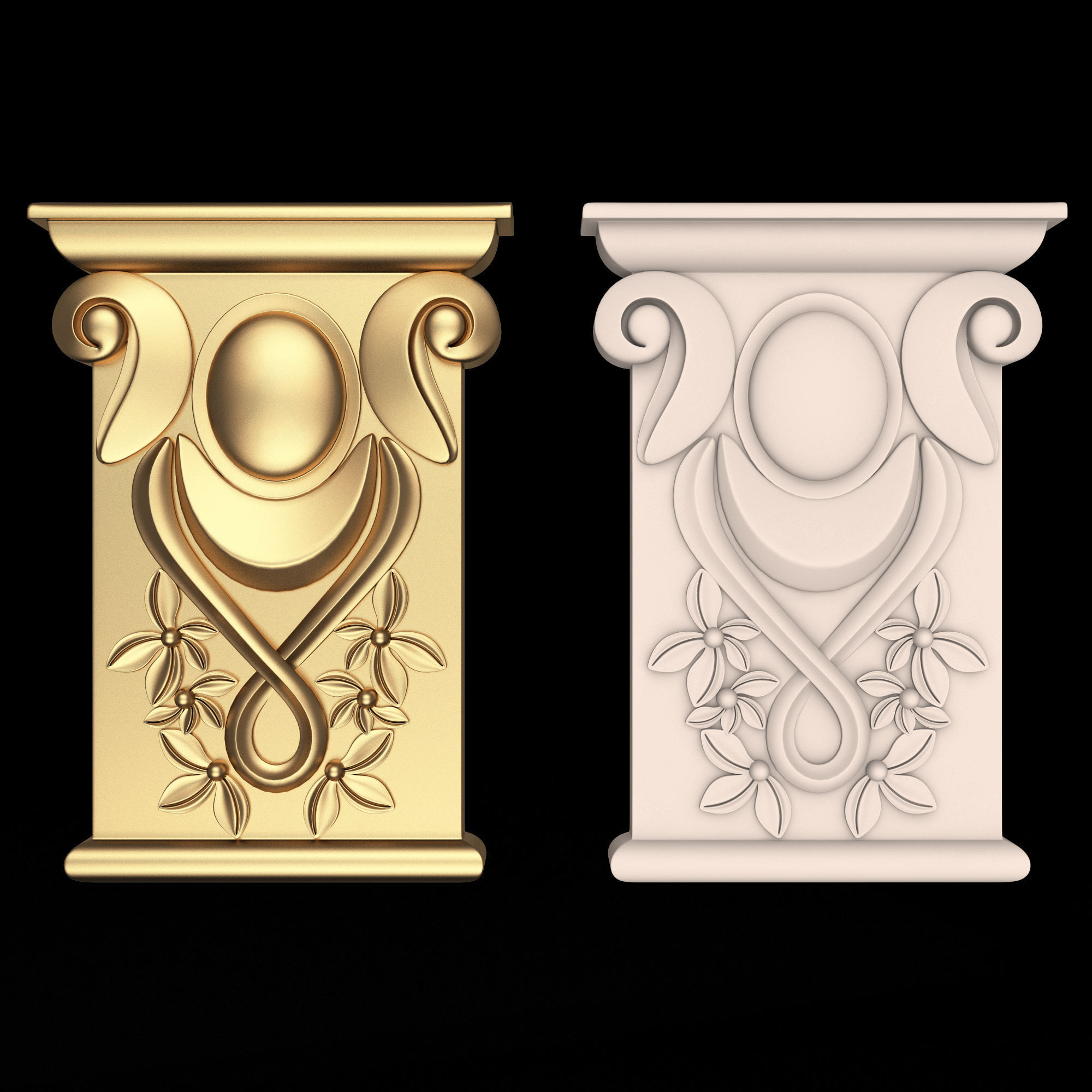Collection of 25 Classic Carvings 05 Low-poly 3D model_29