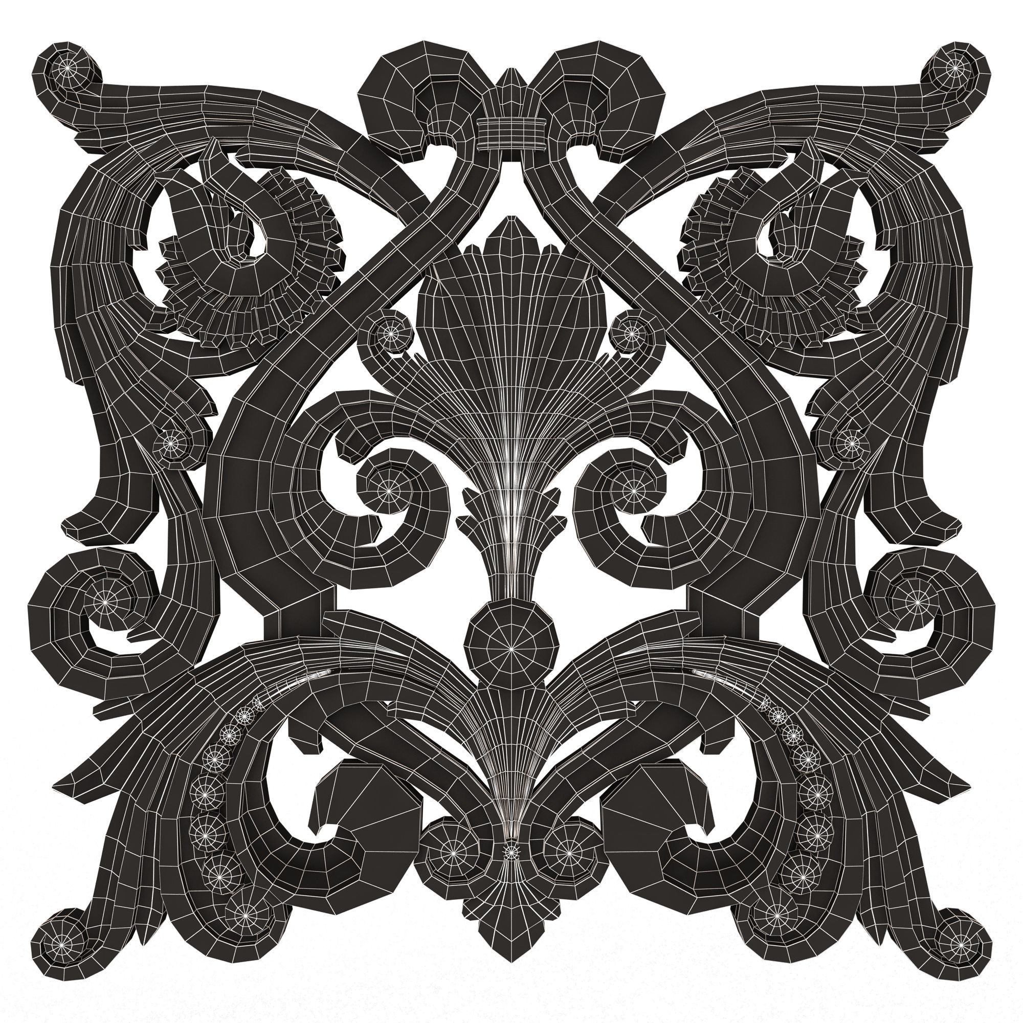 Collection of 25 Classic Carvings 05 Low-poly 3D model_44