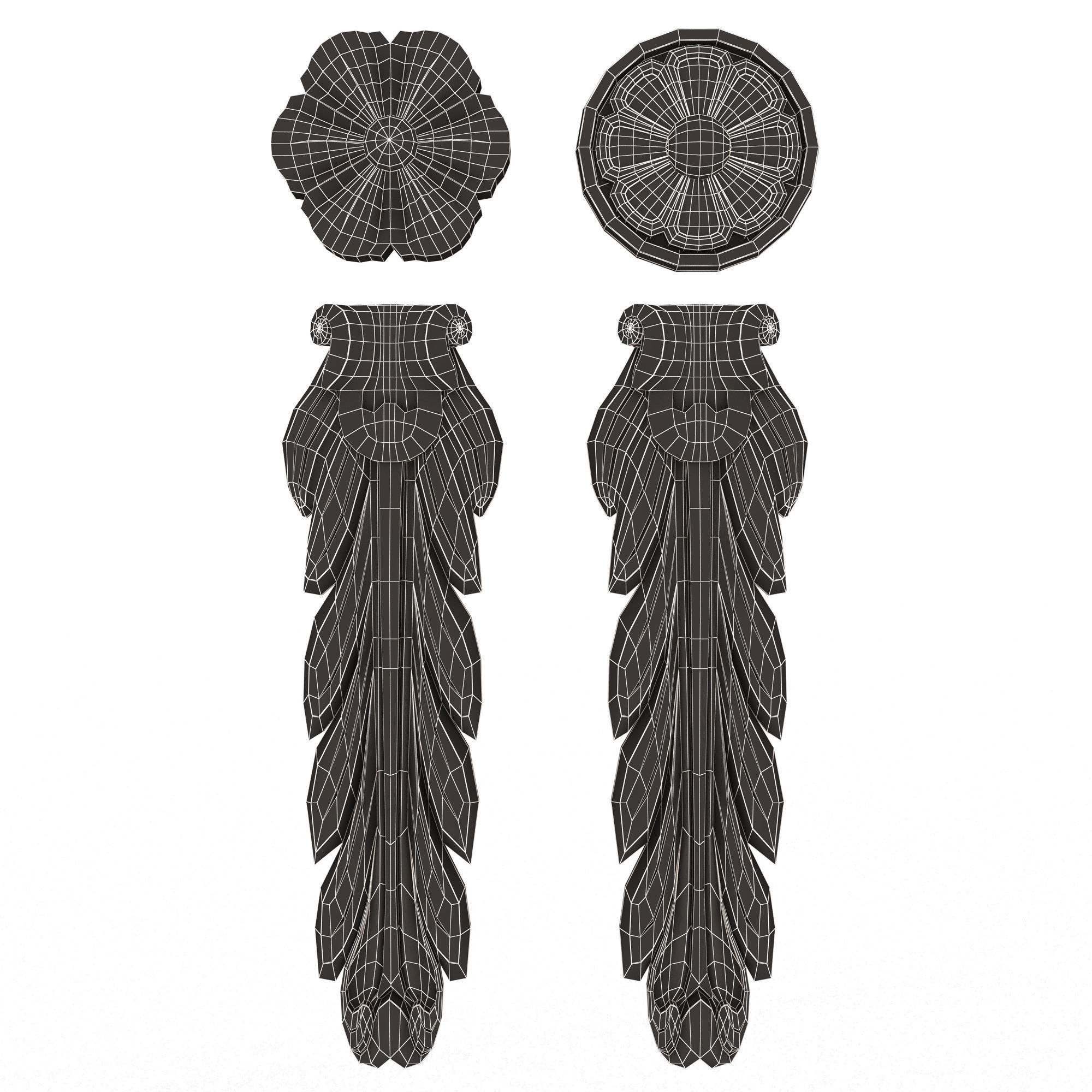 Collection of 25 Classic Carvings 05 Low-poly 3D model_58