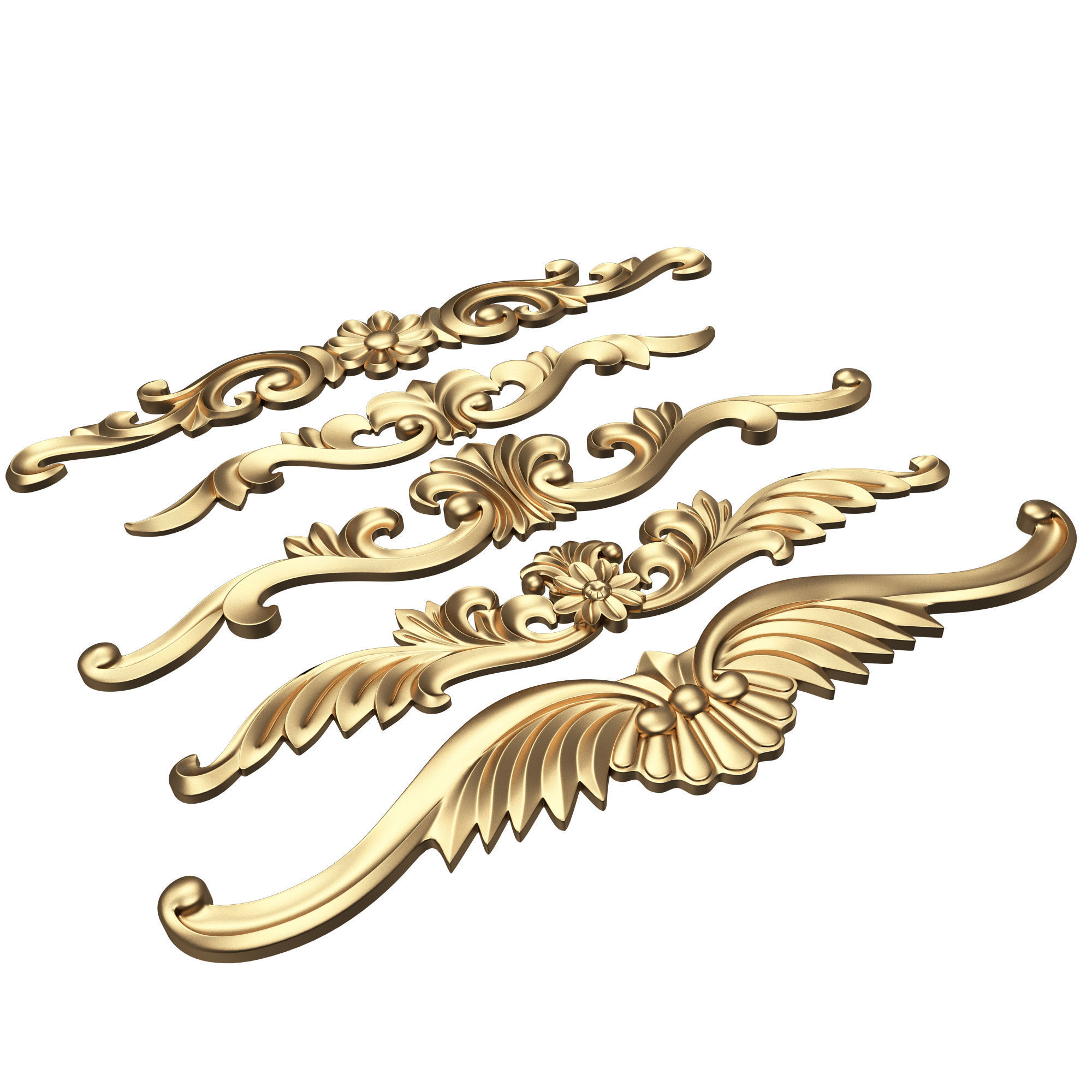 Collection of 25 Classic Carvings 05 Low-poly 3D model_18