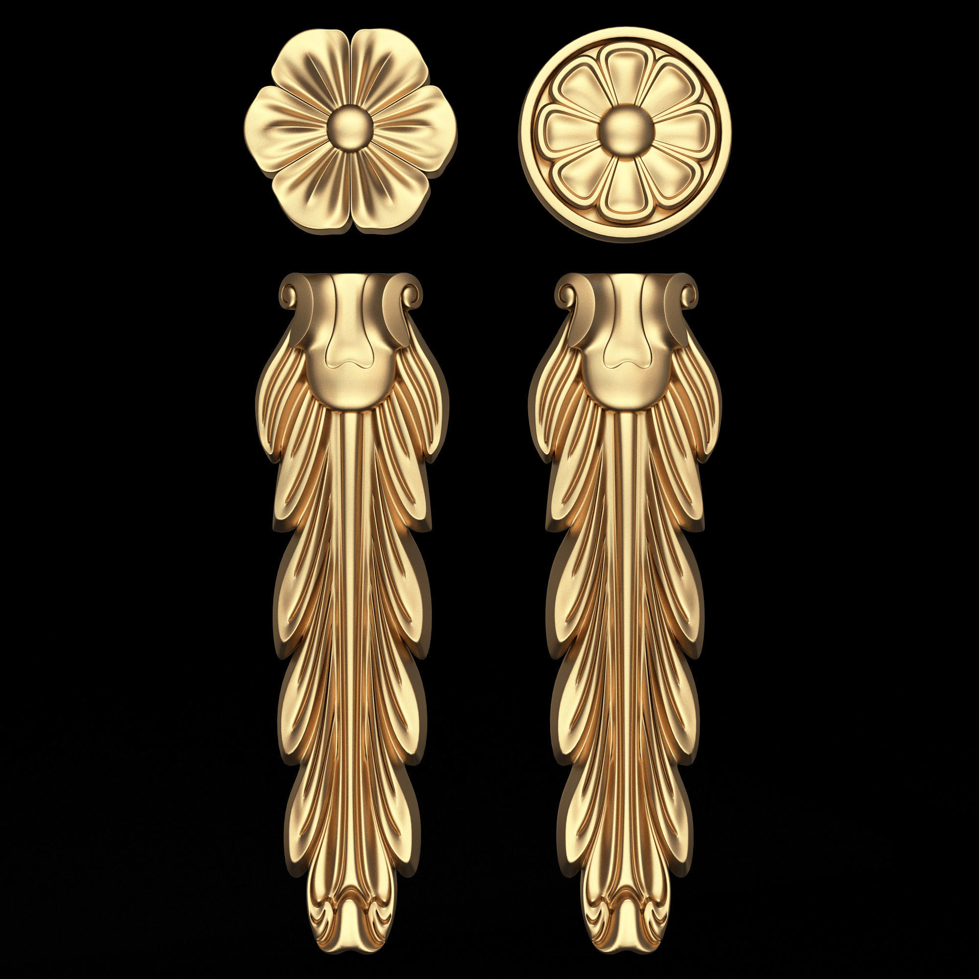 Collection of 25 Classic Carvings 05 Low-poly 3D model_33