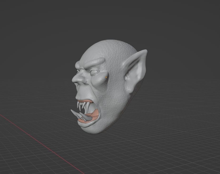 Orc Head  Low-poly 3D model_5