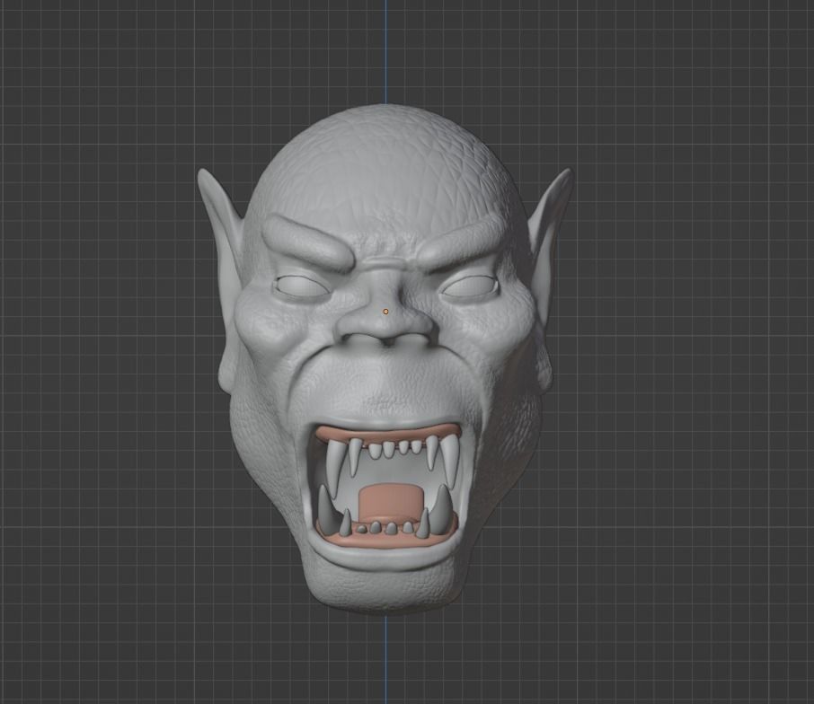 Orc Head  Low-poly 3D model_4