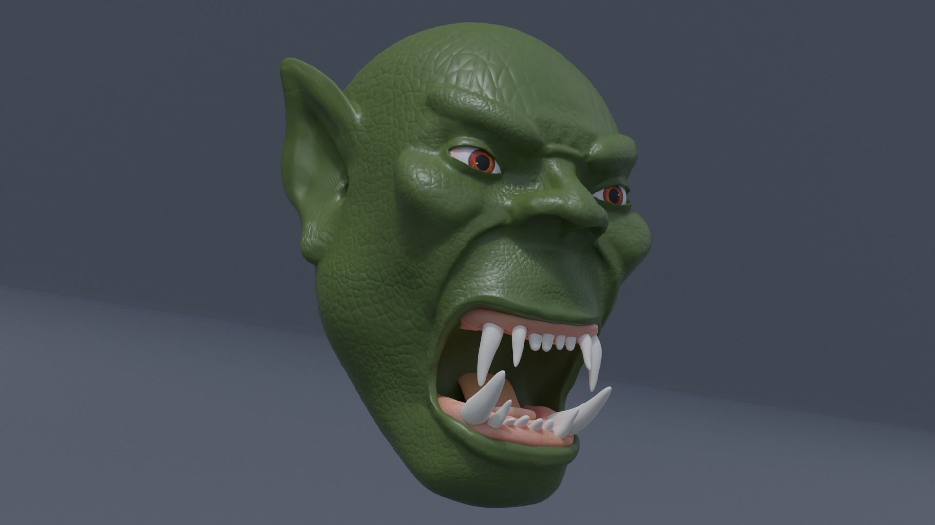 Orc Head  Low-poly 3D model_2