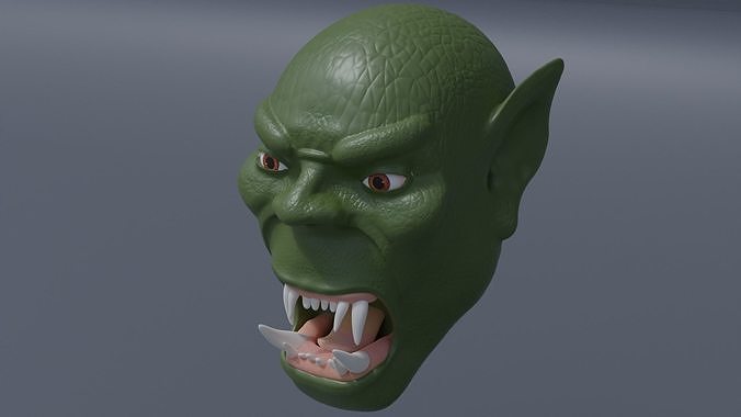 Orc Head  Low-poly 3D model