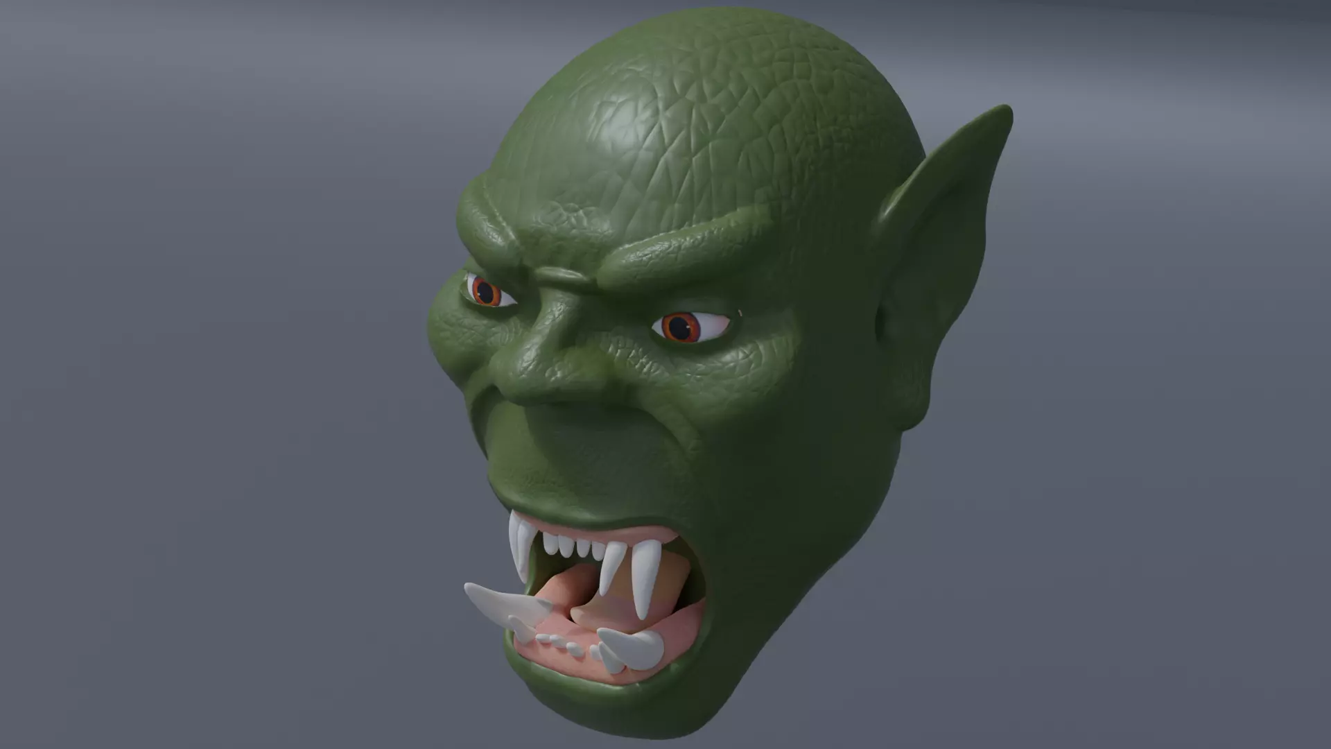 Orc Head  Low-poly 3D model_0