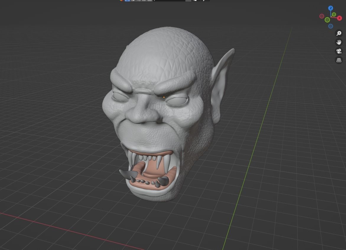 Orc Head  Low-poly 3D model_3