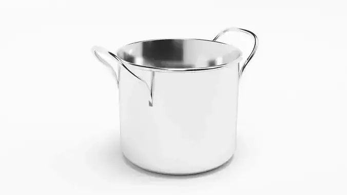 metallic cooking pot 3d model