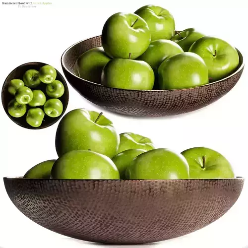 Hammered Bowl with Green Apples