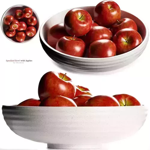 Holden Speckled Bowl with Apples 3D model