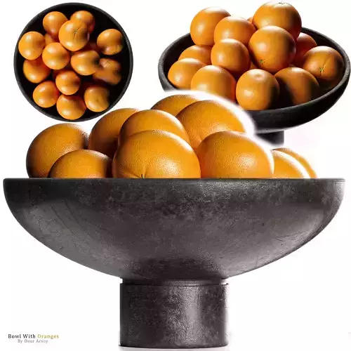 Riki Black Footed Bowl with Oranges