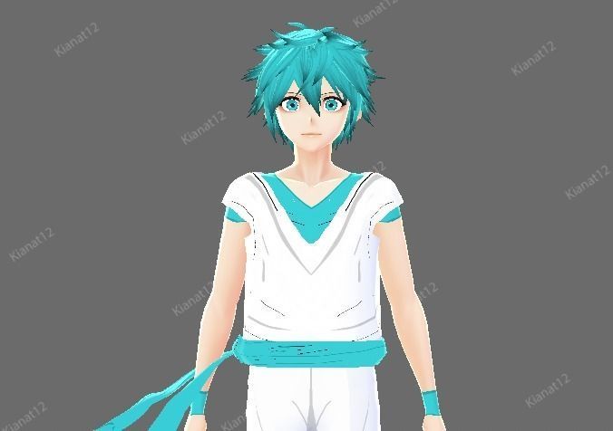 3d low poly  male avatar for vrchat and for vtubing  Low-poly 3D model_2