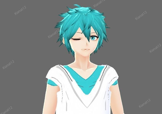 3d low poly  male avatar for vrchat and for vtubing  Low-poly 3D model_26