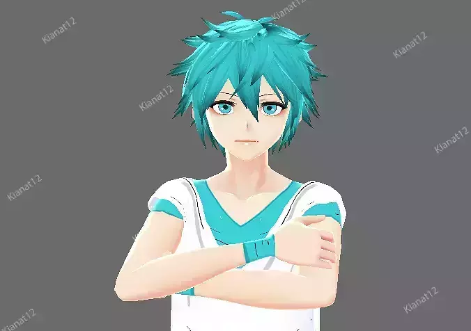 3d low poly  male avatar for vrchat and for vtubing 