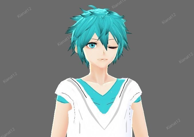 3d low poly  male avatar for vrchat and for vtubing  Low-poly 3D model_27