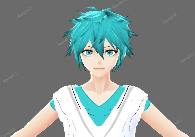 3d low poly  male avatar for vrchat and for vtubing  Low-poly 3D model_22