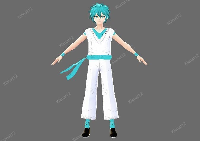 3d low poly  male avatar for vrchat and for vtubing  Low-poly 3D model_16