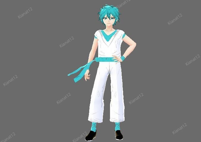3d low poly  male avatar for vrchat and for vtubing  Low-poly 3D model_14