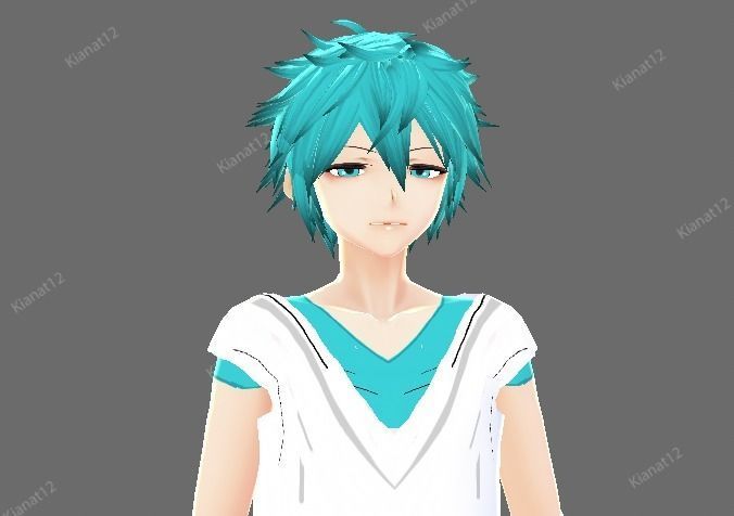 3d low poly  male avatar for vrchat and for vtubing  Low-poly 3D model_28
