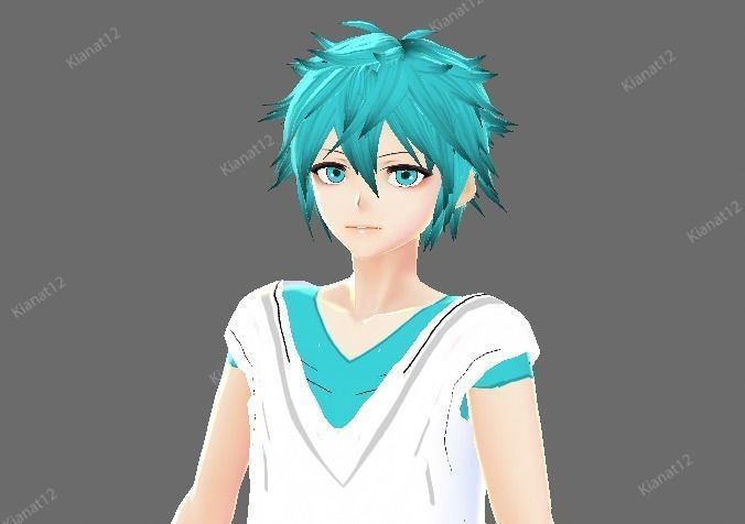 3d low poly  male avatar for vrchat and for vtubing  Low-poly 3D model_11