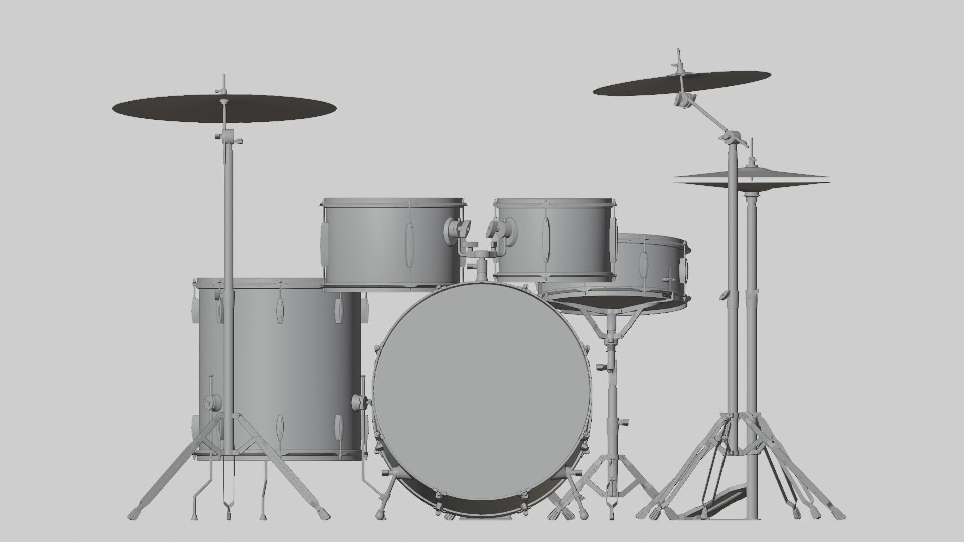 Drum Kit Metallic Blue Custom 3D model_10