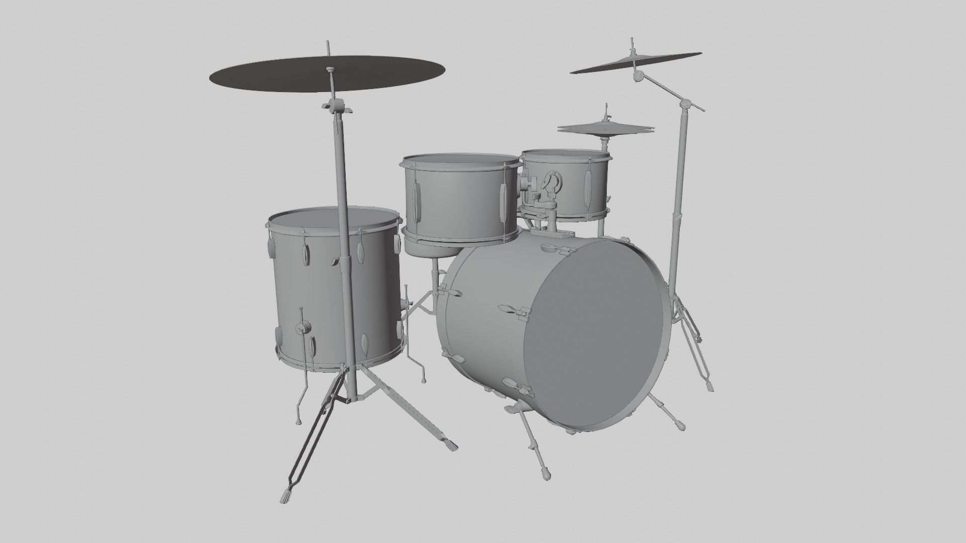 Drum Kit Metallic Blue Custom 3D model_14