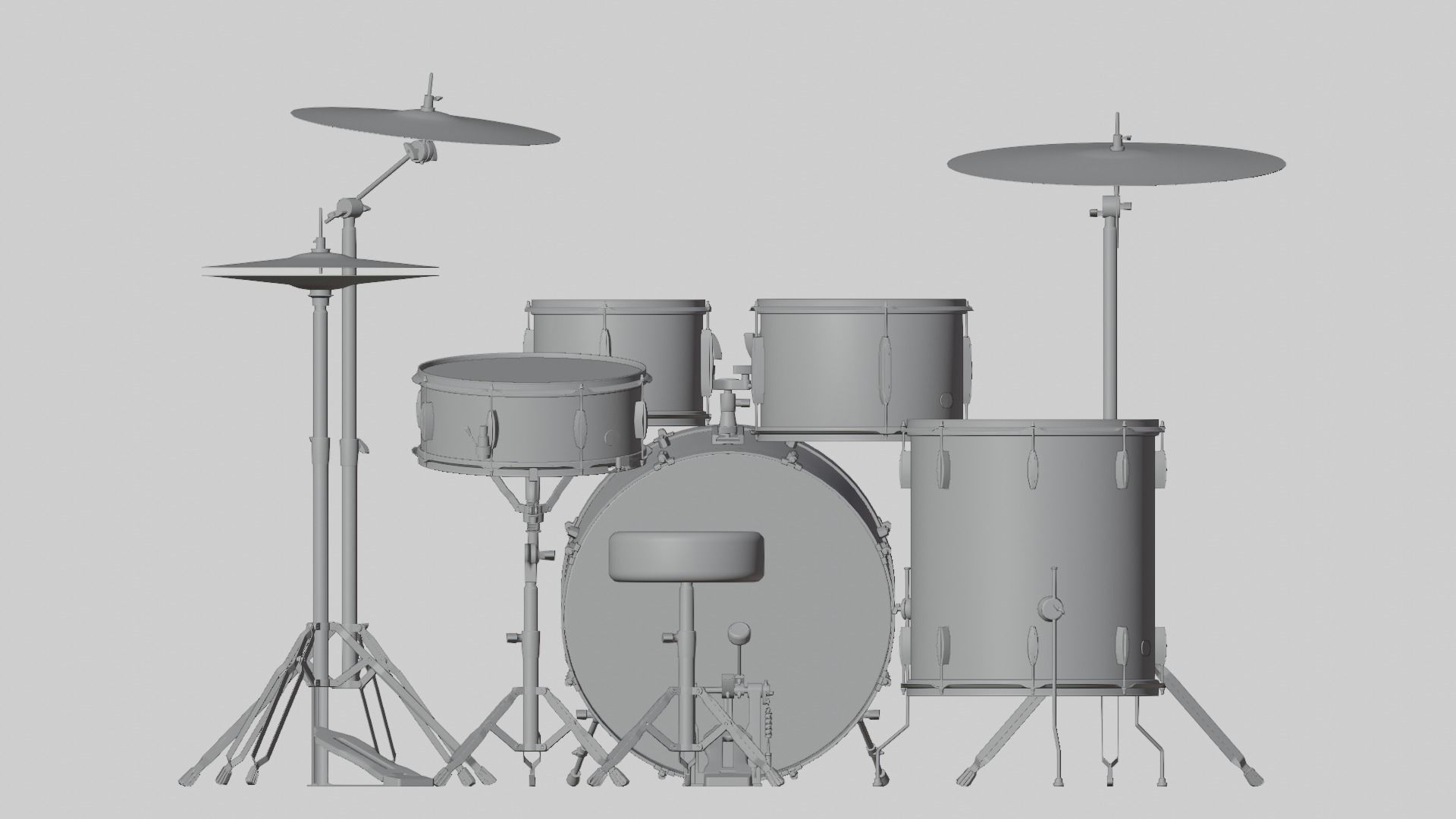 Drum Kit Metallic Blue Custom 3D model_11
