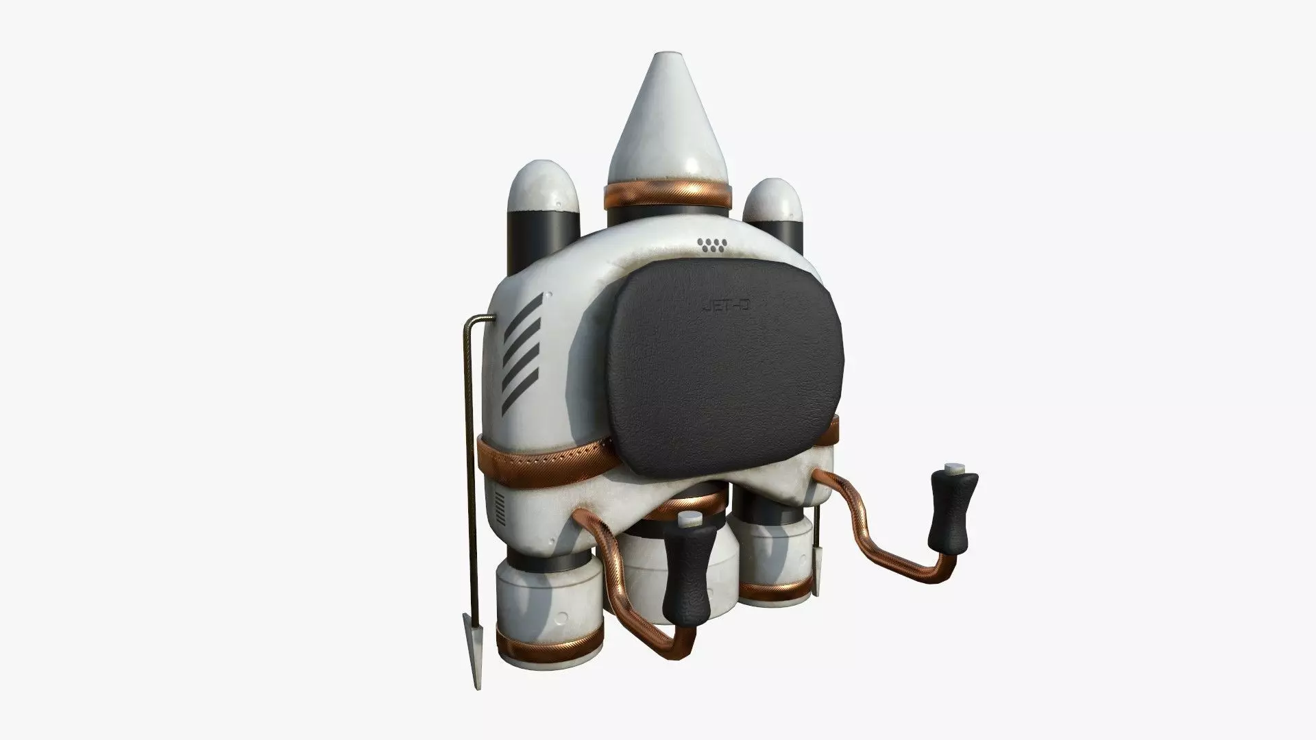 Jetpack D01 White Copper - SciFi Character Design Low-poly 3D model_0