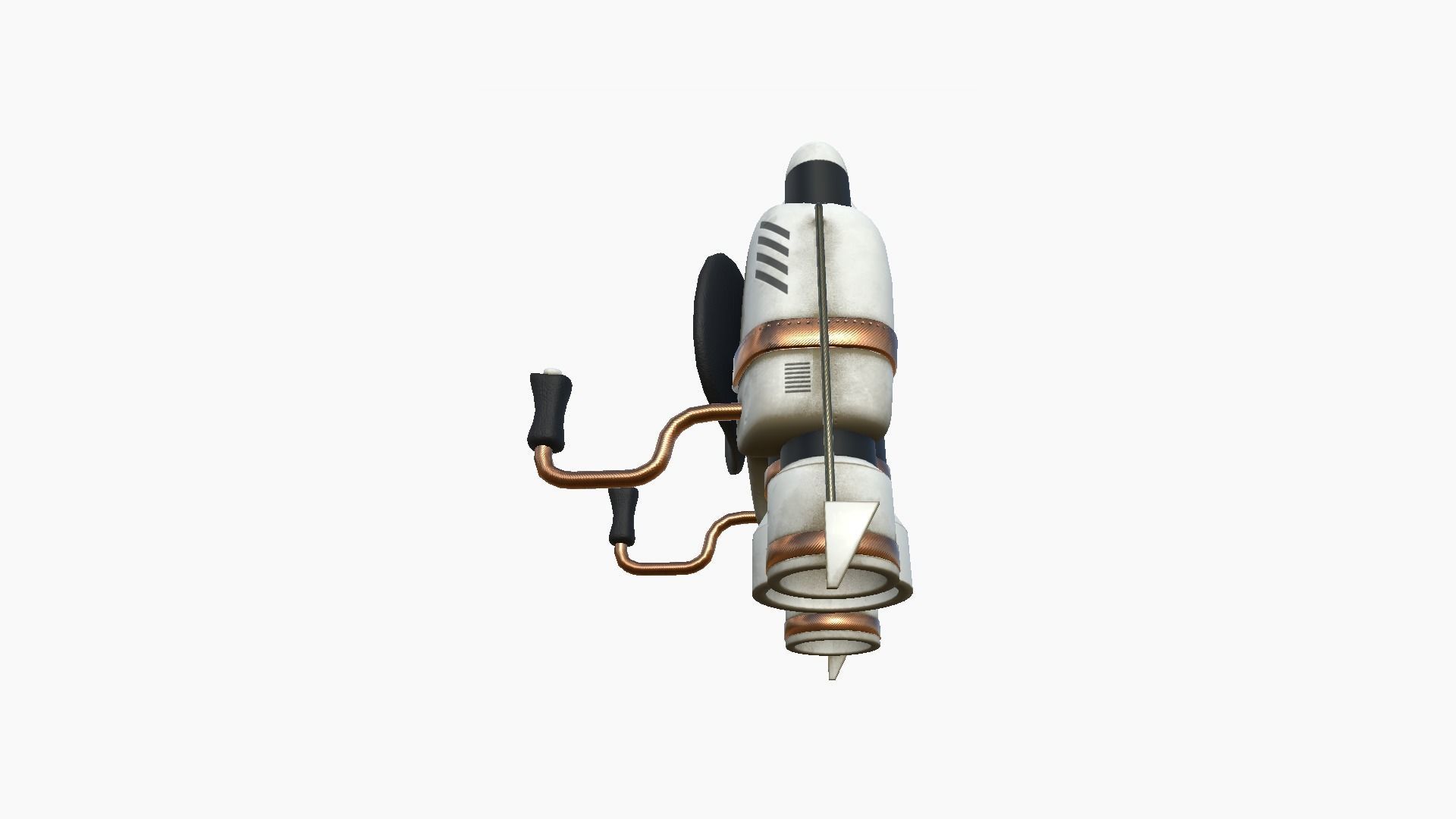 Jetpack D01 White Copper - SciFi Character Design Low-poly 3D model_4
