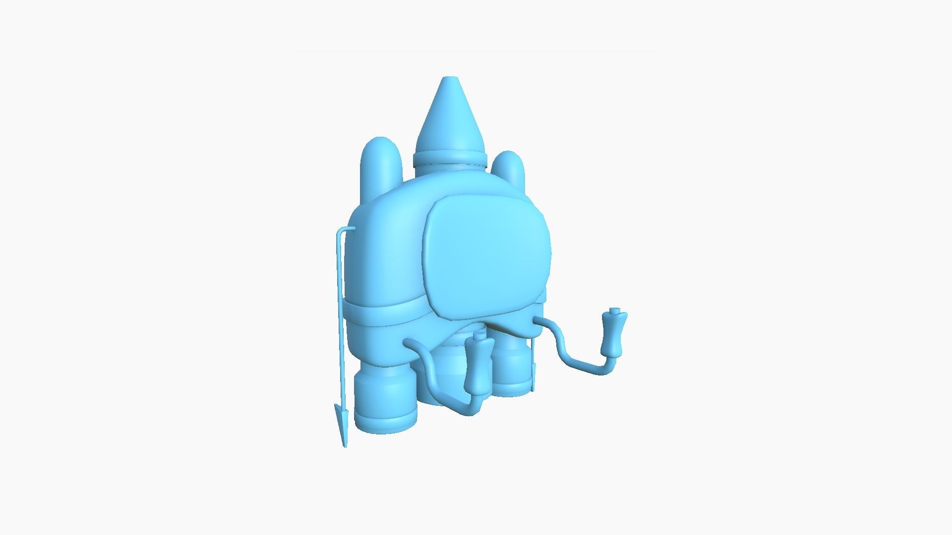 Jetpack D01 White Copper - SciFi Character Design Low-poly 3D model_9
