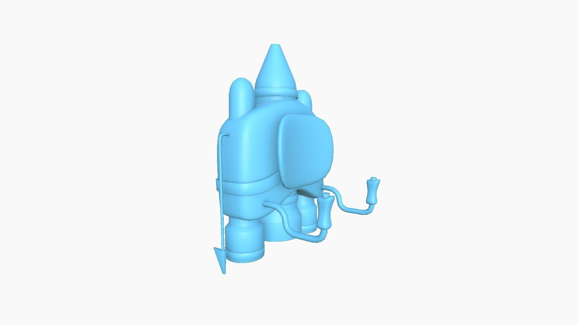 Jetpack D01 White Copper - SciFi Character Design Low-poly 3D model_10